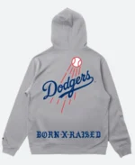 Born X Raised LA Dodgers BXR Hoodie Grey Back Image