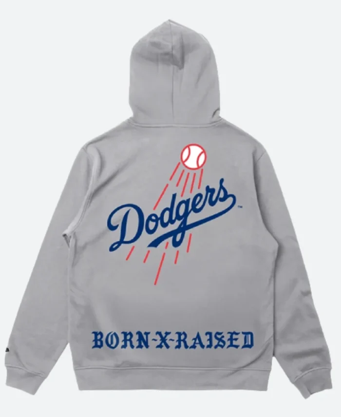 Born X Raised LA Dodgers BXR Hoodie Grey Back Image