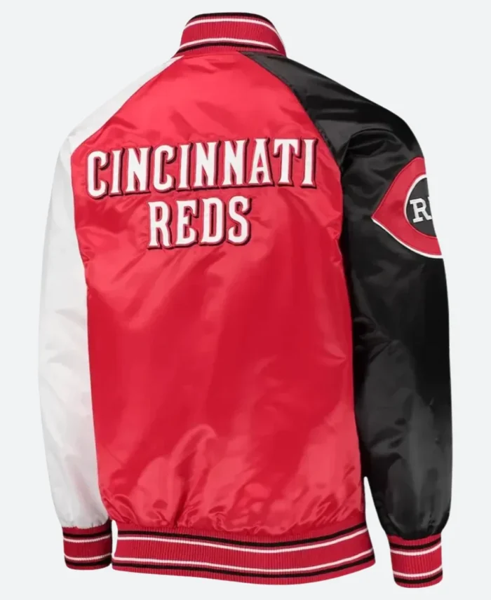 Cincinnati Reds Satin Varsity Jacket Back Style 02 Image