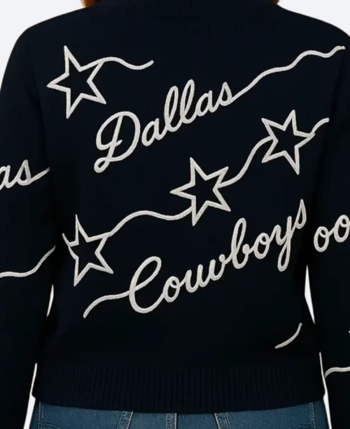 Dallas Cowboys Cheerleaders Cowboys Cursive Star Sweatshirt Back Image