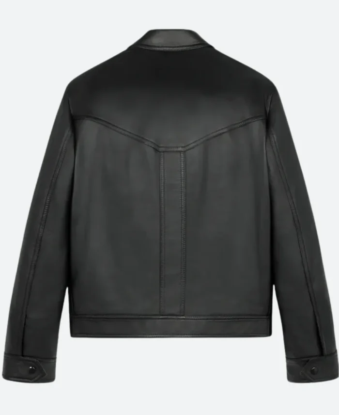E News 2025 Adam Levine Leather Jacket Back Image