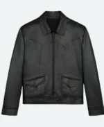 E News 2025 Adam Levine Leather Jacket Back Image