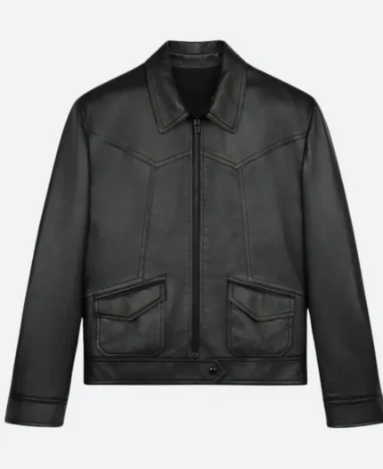 E News 2025 Adam Levine Leather Jacket Back Image