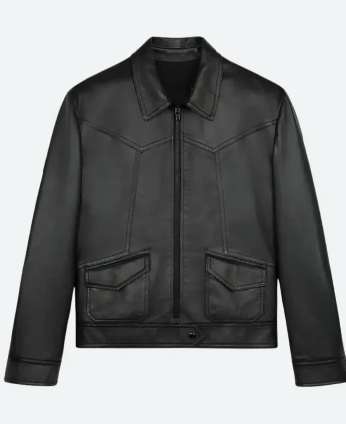 E News 2025 Adam Levine Leather Jacket Back Image