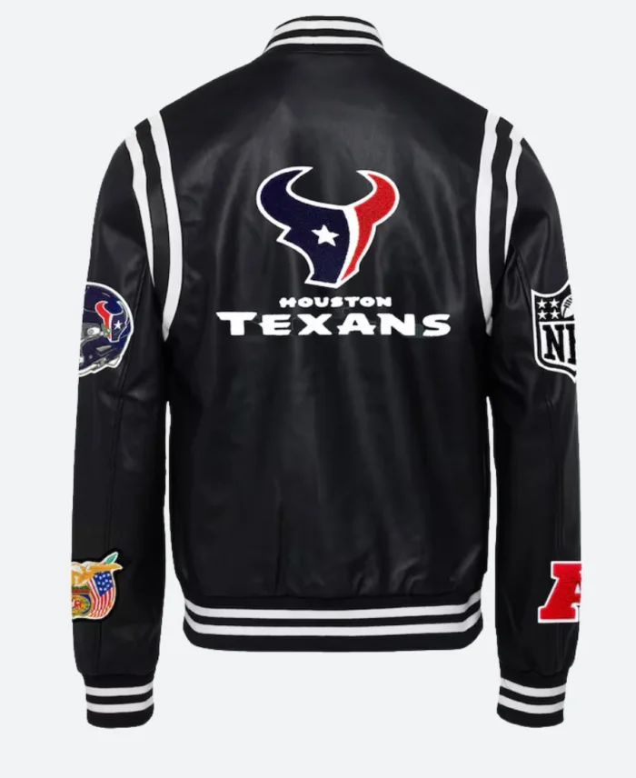 Houston Texans Black Leather Jacket - Image 3