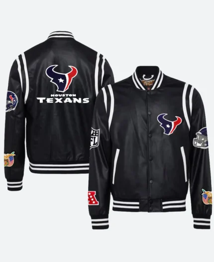 Houston Texans Black Leather Jacket