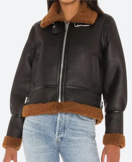 Law and Order Organized Crime Jet Slootmaekers Leather Jacket Front Image